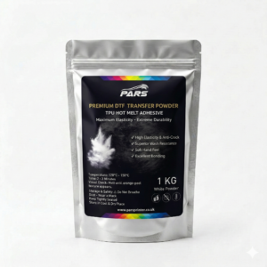 Premium PARS DTF transfer powder 1kg bag of high-quality TPU hot melt adhesive for vibrant and durable textile prints in the UK