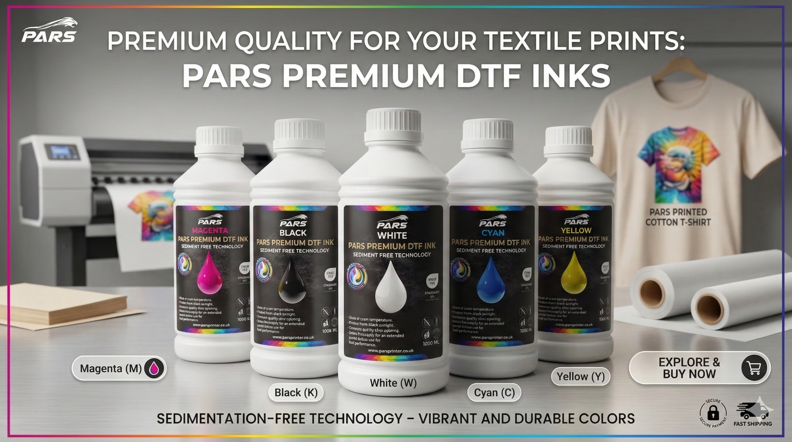 Pars premium DTF inks and transfer films for professional DTF printing